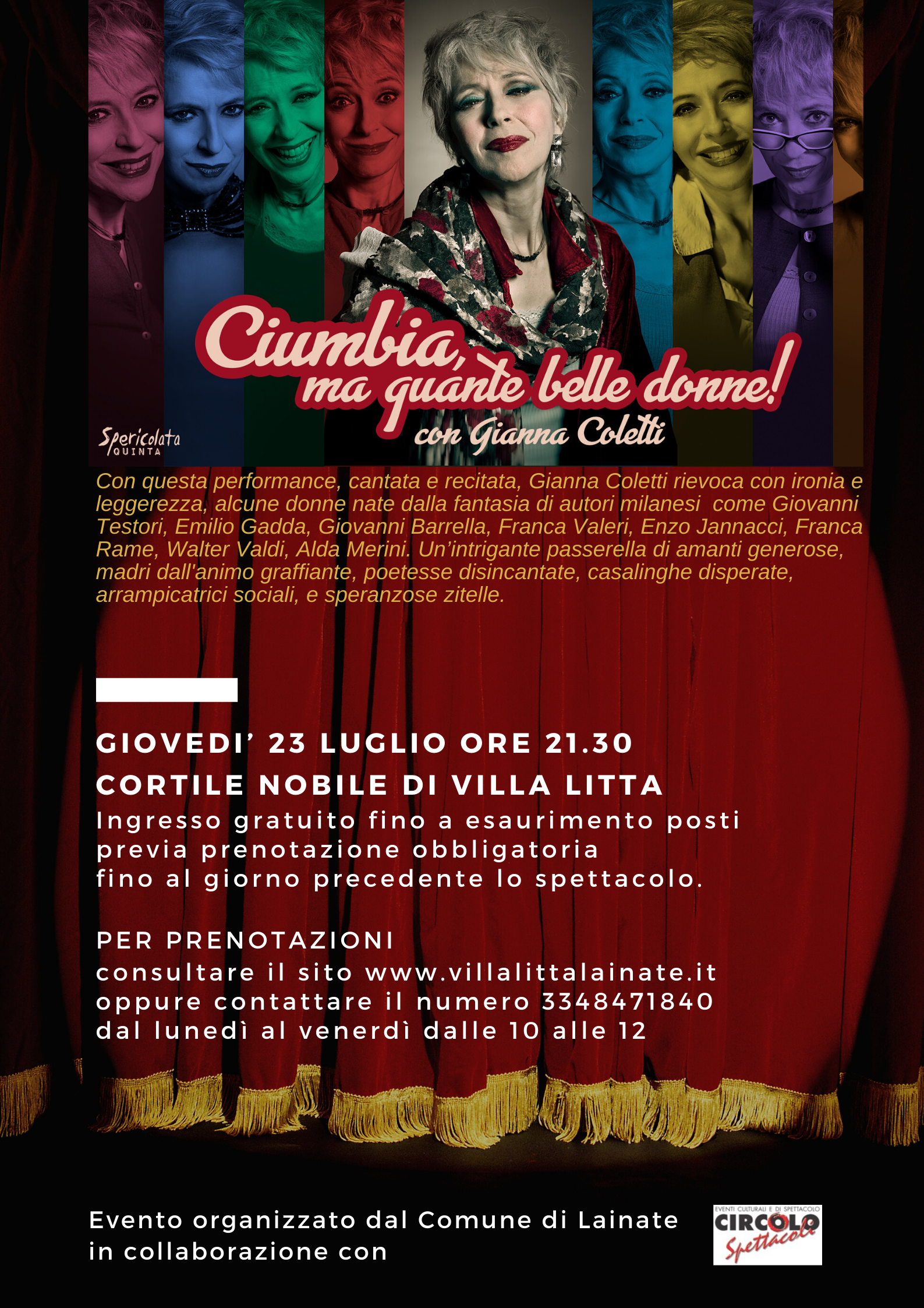 Teatro in Villa Litta | Gianna Coletti in “Ciumbia ma quante belle donne!